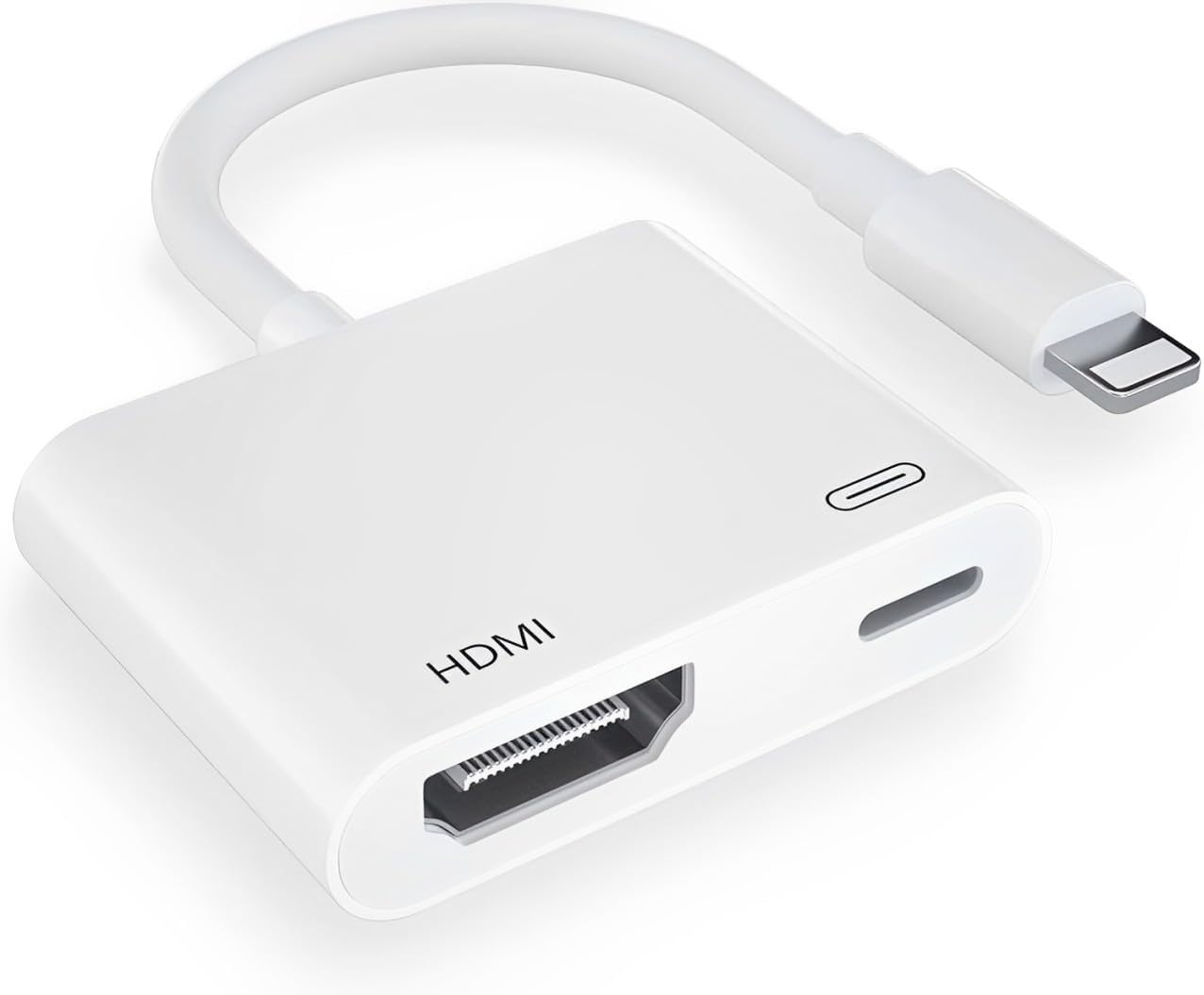 Lightning to HDMI Adapter, Phone and iPad HDMI Adapter Lightning 1080P Digital Sync Screen Converter AV with Charging Port, Plug & Play for HD TV/Projector screen, Compatible with All iOS