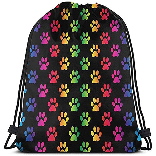Bolsas con cordón de Gimnasio Mochila con de Color arcoíris con Estampado de Pata Ligera