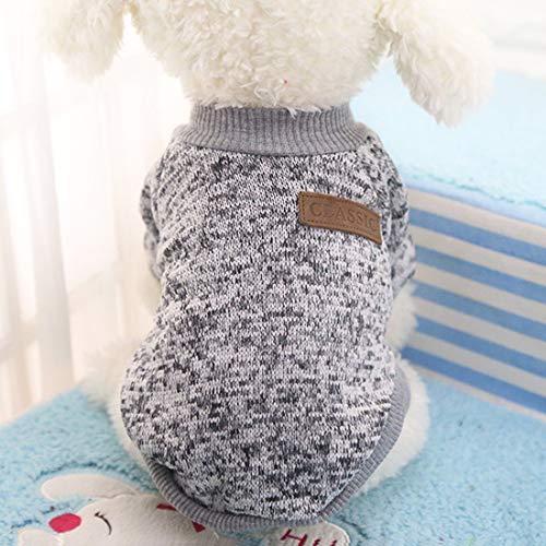 Idepet Classic Fleece Sweater for Small & Medium Dogs - Warm & Soft Coat in Grey (M)