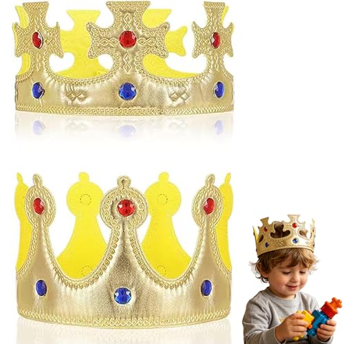 BRDTKUGV 2 Pcs King Crown Gold Crown King Queen Crowns Kids Birthdaycrown for Birthday Or Dress Up Dance Party Costume Accessories Crowns Dress Up Accessories