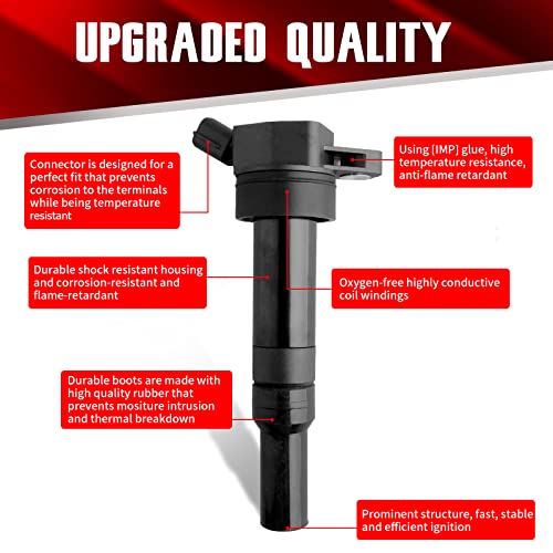 Macax Set Of 4 Ignition Coils Uf651 C1804 Compatible With 2014-2015 Kia Soul Forte - 1.8L 2.0L Hyundai Tucson Elantra Gt #TOP1