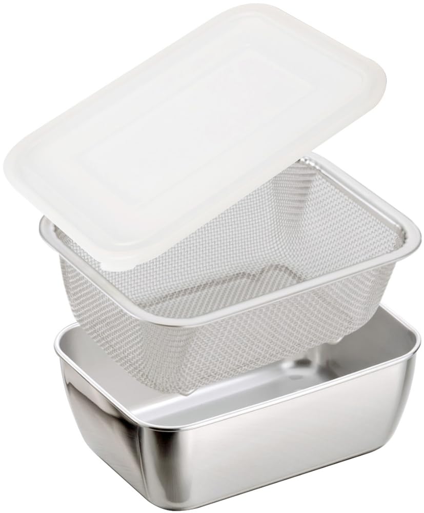 Amazon｜下村企販 保存容器 角バット ザルセット 【日本製】 食洗機