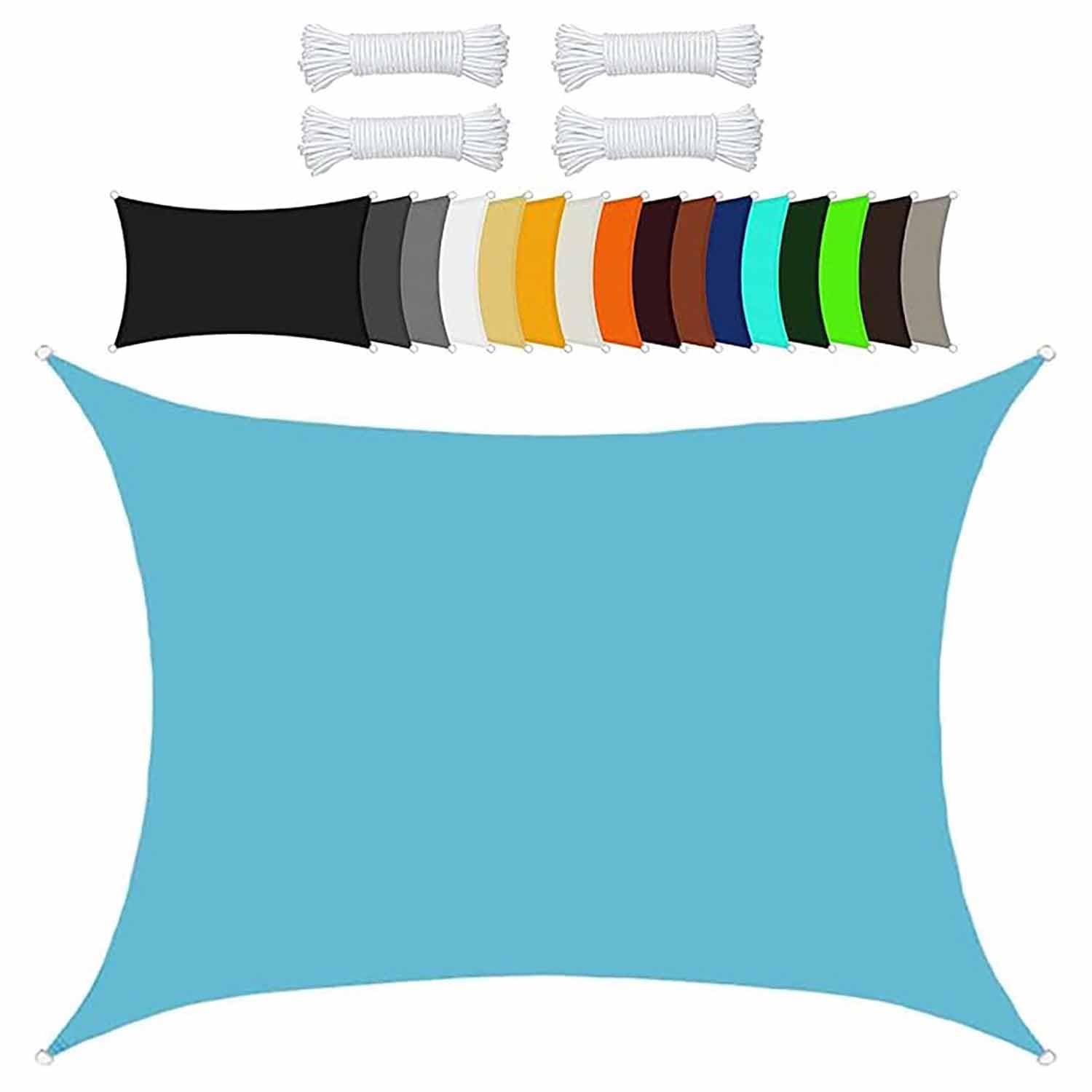Ffsaacol Sail Shades Rectangle Waterproof, Sun Shade Sail Canopy Backyard, Sun Sail Shade for Patio Water Permeable & UV Block, Heavy Duty, Easy Install 1, 13x13ft/4x4m