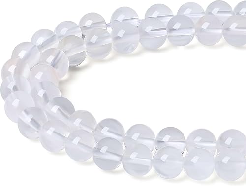 Miniatura 1 de Cuentas de piedra natural de cuarzo transparente de 0.315 pulgadas (0.315 in), cuentas redondas sueltas de piedra preciosa para manualidades,