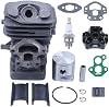 Kit de cilindro y pistón 39mm para motosierra Husqvarna 120 Mark II 235 236 236E 240 240E Jonsered CS2234 CS2238 S McCulloch CS340 CS380 Redmax GZ380, kit de reconstrucción superior con juntas de múltiple de admisión 2