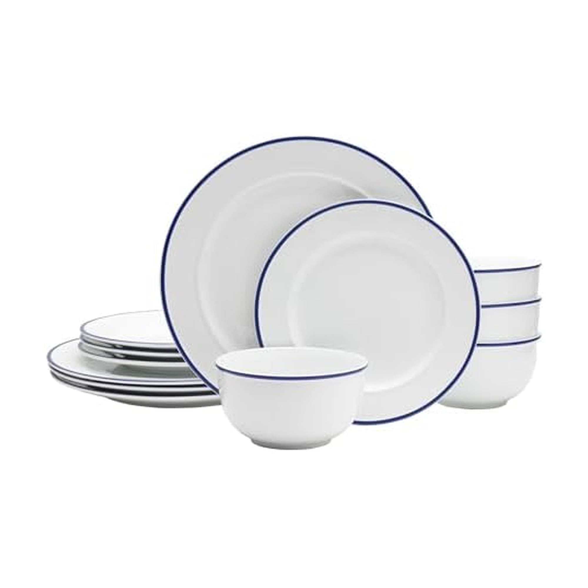 食器 Band new Amazon.com | Everyday White by Fitz and Floyd Bistro Blue