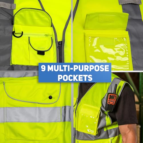 Image of Neiko High Visibility Safety Vest ANSI Class 2, 9 Pockets