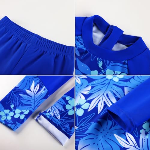 Image of GRACE KARIN Girls Long Sleeve Swimsuit Mermaid Bathing Suit Rash Guard Swimwear 4 Piece Size 5-12