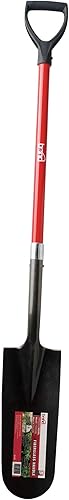 Bond Manufacturing LH025 - Pala de zanja de fibra de vidrio con mango en D, color rojo