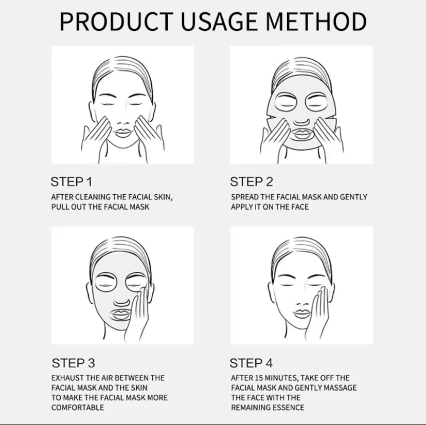 Natural Facial Sheet Mask, Moisturizing Hydrating Fruit Facial Mask For All Skin Types (Dragon Fruit Anti Aging Facial Mask) - Image 5