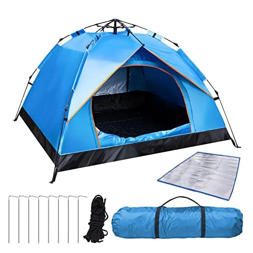 ANFTOP Tienda de campaña automática desplegable para 3-4 personas, fácil de instalar, ligera, para exteriores, playa, viajes, senderismo, caza, pesca
