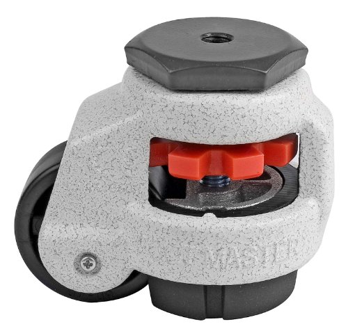 FOOTMASTER GD-40S Nylon Wheel and NBR Pad Leveling Caster, 110 lbs, Stem Mounted with 0.315