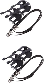 INOOMP 4 Peças Pedais Mtb Bicicletas Clipes De Dedo Do Pé Pedais De Estrada Com Clipes De Dedo Do Pé Clipe De Dedo Do Pé Da Bicicleta Com Alças Fixas Clipe De Dedo Do Pé Da Bicicleta