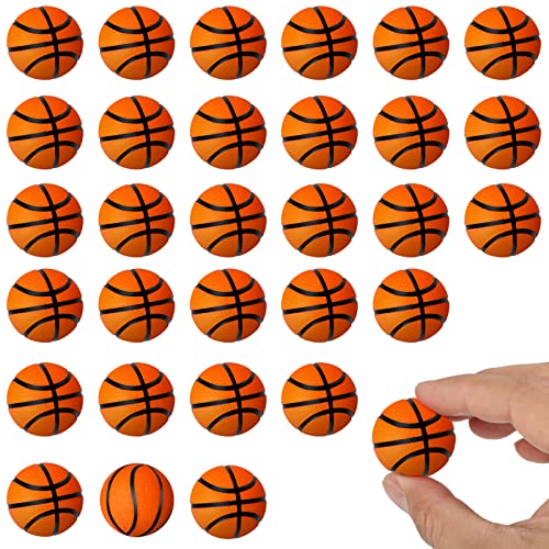 Hungdao 30 Pcs Mini Basketballs Balls 1.18 Inch Tiny Foam Basketballs