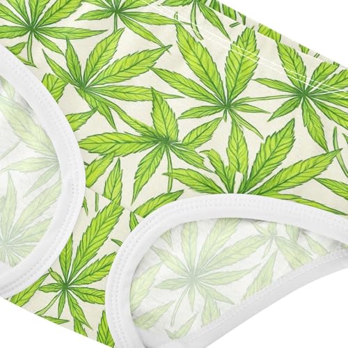 Joisal Cartoon Green Leaves Beige Girls Underwear Toddlers 2t Cotton Panties for Girl Flower Underpants Briefs4