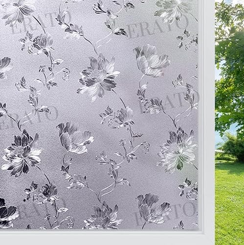 ERATO Decorative Window Frosted Film Self Adhesive Glass Window Film Frosted Sticker (24 x 80 inch, Decorative 03)