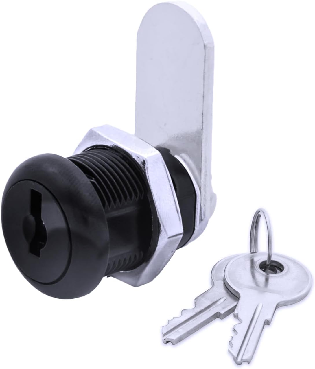FJM Security MEI-8500A-BLK-KA Disc Tumbler Cam Lock with 5/8" Cylinder and Black Finish, Keyed Alike