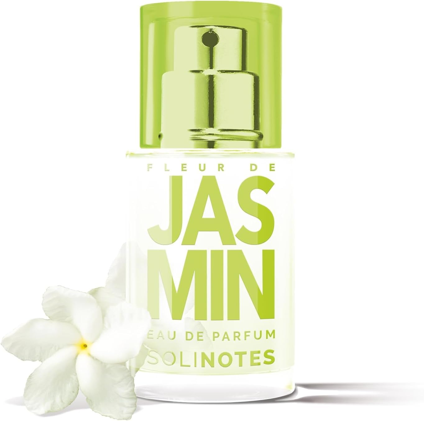 Solinotes Jasmine Flower Perfume for Women & Men, 0.5 Fl Oz/ 15 ML Eau De Parfum, Delicate Floral and Soothing Scent with Premium Ingredients - Clean Perfume, Cruelty Free, Vegan, Made in France