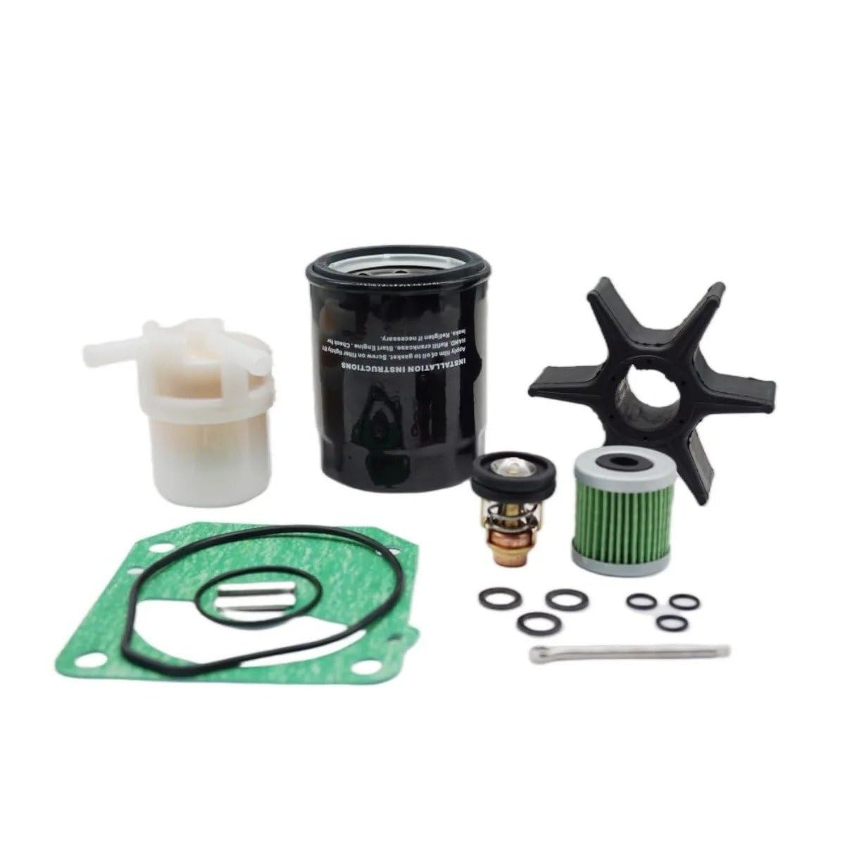 Kühlmittelpumpe für Pkw, passend für 115/130 PS BF115A/BF130A Marine-Außenbordmotoren, inklusive Reparaturset für Wasserpumpe, Thermostat, Kraftstofffilter, Dichtung und Stift