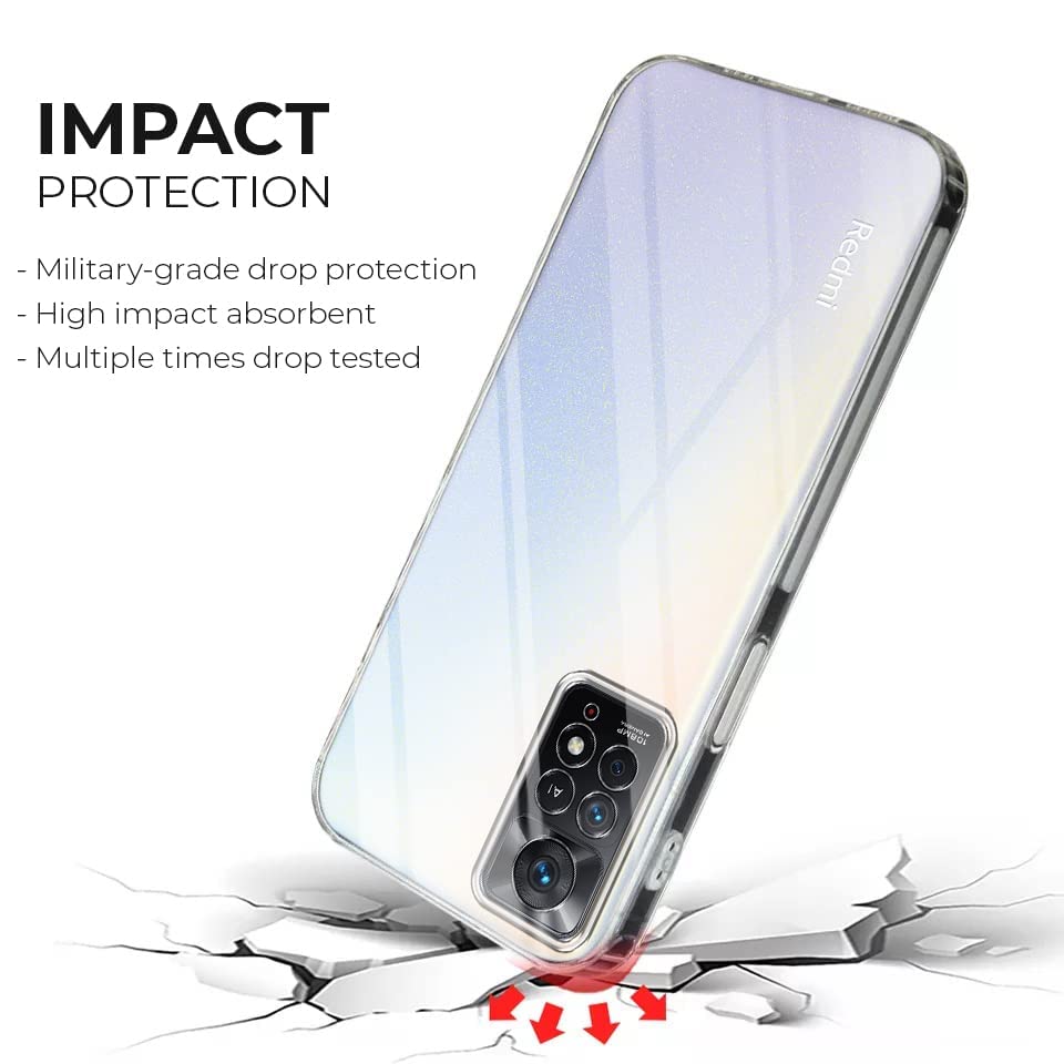 Image of Jkobi Back Cover for Poco X4 Pro 5G (Silicone Clear Shockproof Case with Camera Protection | Soft and Flexible | Transparent)