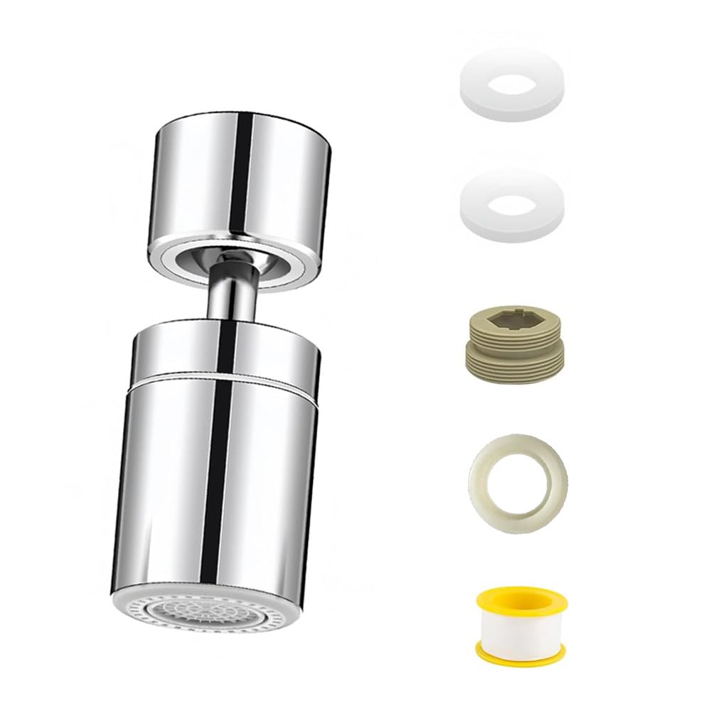Kitchen Tap Spray Head 360° Rotation Faucet Aerator 2 Spray Modes Adjustable Tap Sprayer with Sealing Components for Kitchen Bathroom Sink