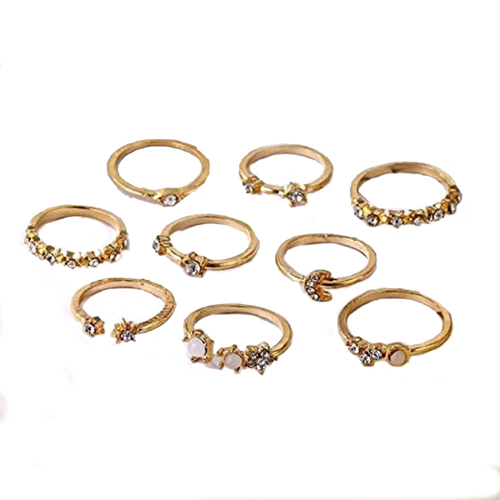Grafom Gold Plated Fashion Ring Finger Ring Adjustable Ring Multi