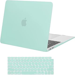 MOSISO Compatible with MacBook Air 13 inch Case 2022 2021 2020 2019 2018 Release A2337 M1 A2179 A1932 Retina Display with Touch ID, Plastic Hard Shell Case & Keyboard Cover Skin, Mint Green