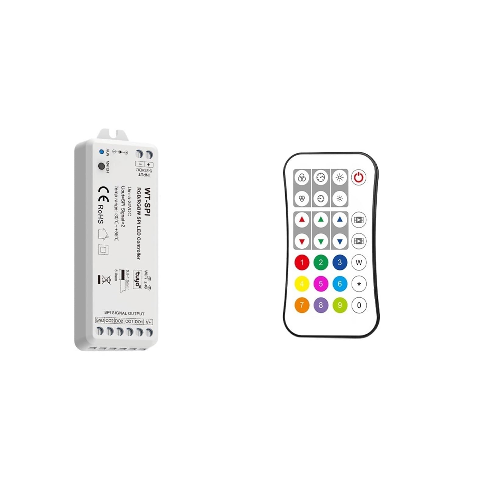 DC5-24V SPI Tuya Controller LED Wifi Smart Life RGB RGBW Pixel Controller for WS2811 WS2812B indirizzabile LED Light Strip