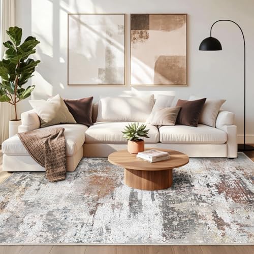 Chicnix Tapis de salon, à poils courts, 120 x 160 cm, lavable, antidérapant, moderne, abstrait,...