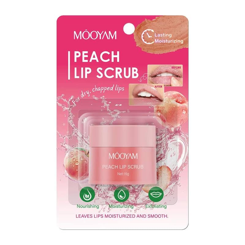 Peach Lip Scrub for Women Dry, Cracked and Dark Lips – Lip Scrubber Exfoliator