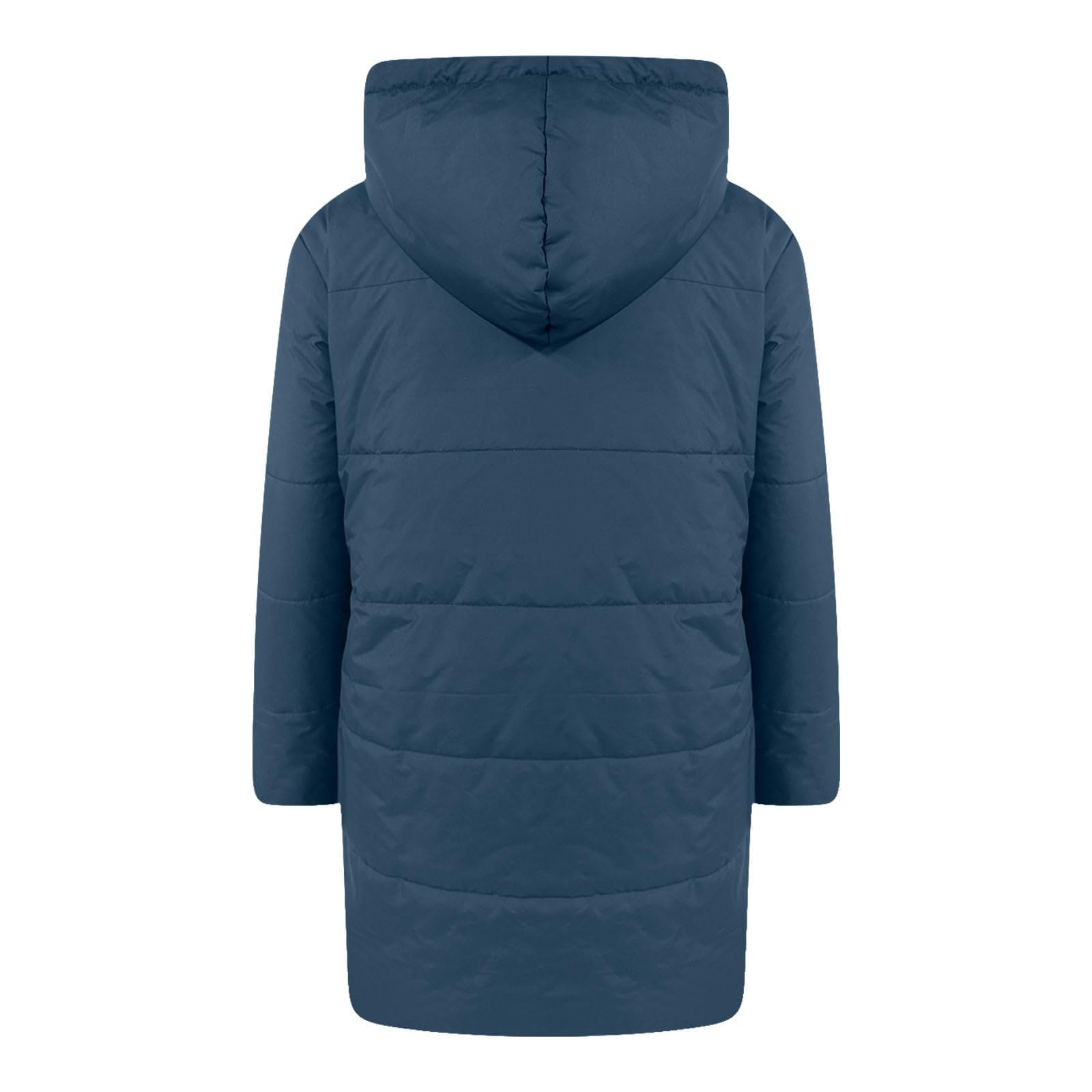 Cappotto invernale da donna, elegante trapuntato, autunnale e giacca con cappuccio, lungo foderato, giacca invernale calda, in pile, casual, parka invernale, piumino e piumino