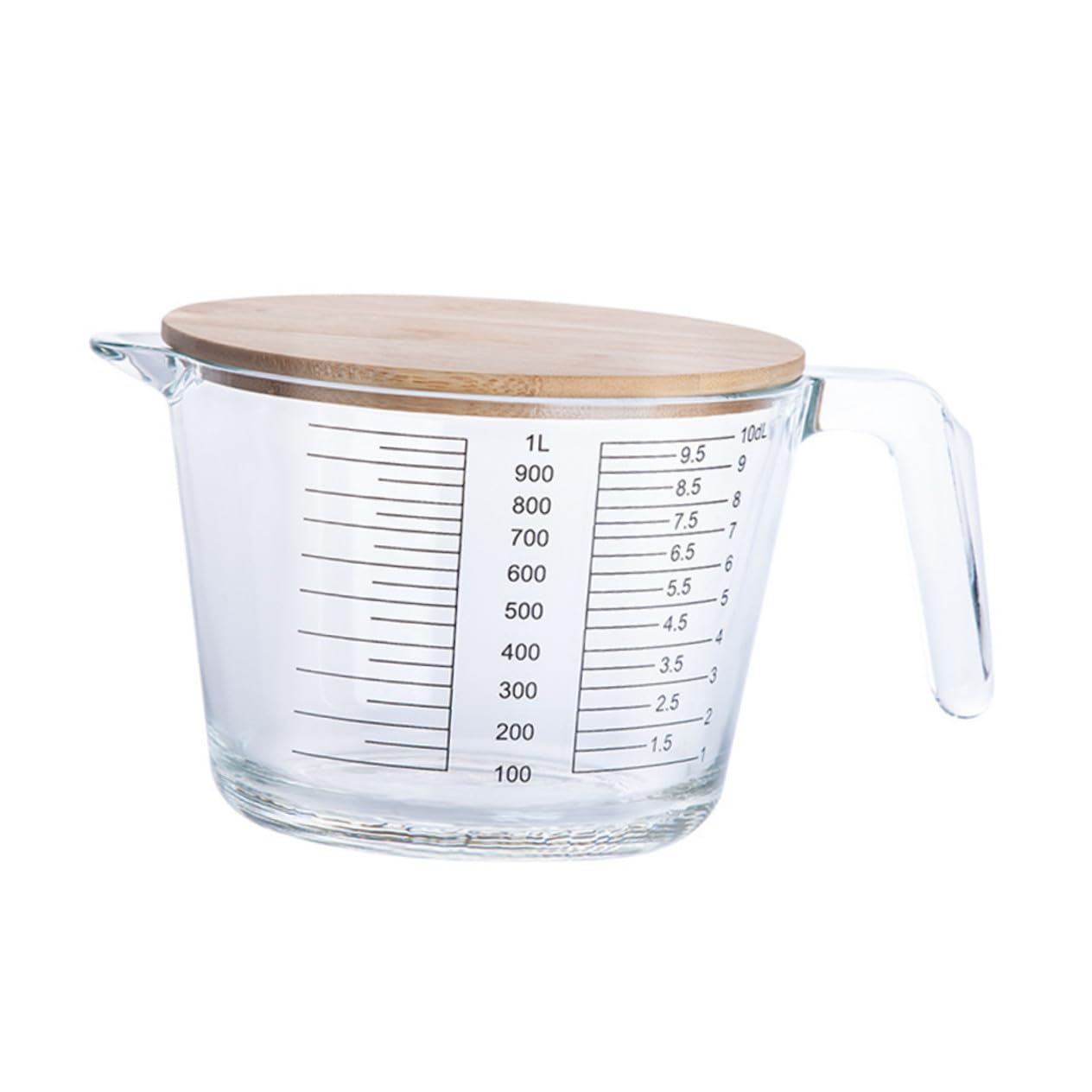 Praktischer Glasmessbecher mit Skala, Hitzebeständig