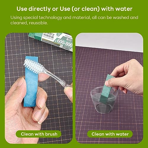stedi Sanding Sponge for Model Gundam Building, Hobby Model Tools Hand Sanding Block Waterproof Wet Dry Reuse 400 to 1200 Grit Sandpaper, 30 Sheets - Image 5