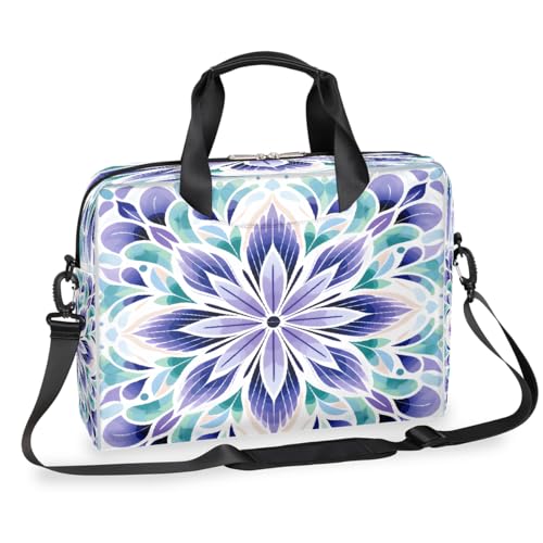 Bolso para laptop 15.6-16" morado con flores Mandala miniatura 1