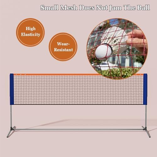 Portable Badminton Tennis Net Stand, Badminton Net Stand,Indoor Outdoor Volleyball Poles,Badminton Volleyball Combi Stand,Freestanding Athletic Training Equipment For Ballpark,One Color-Length 510Cm