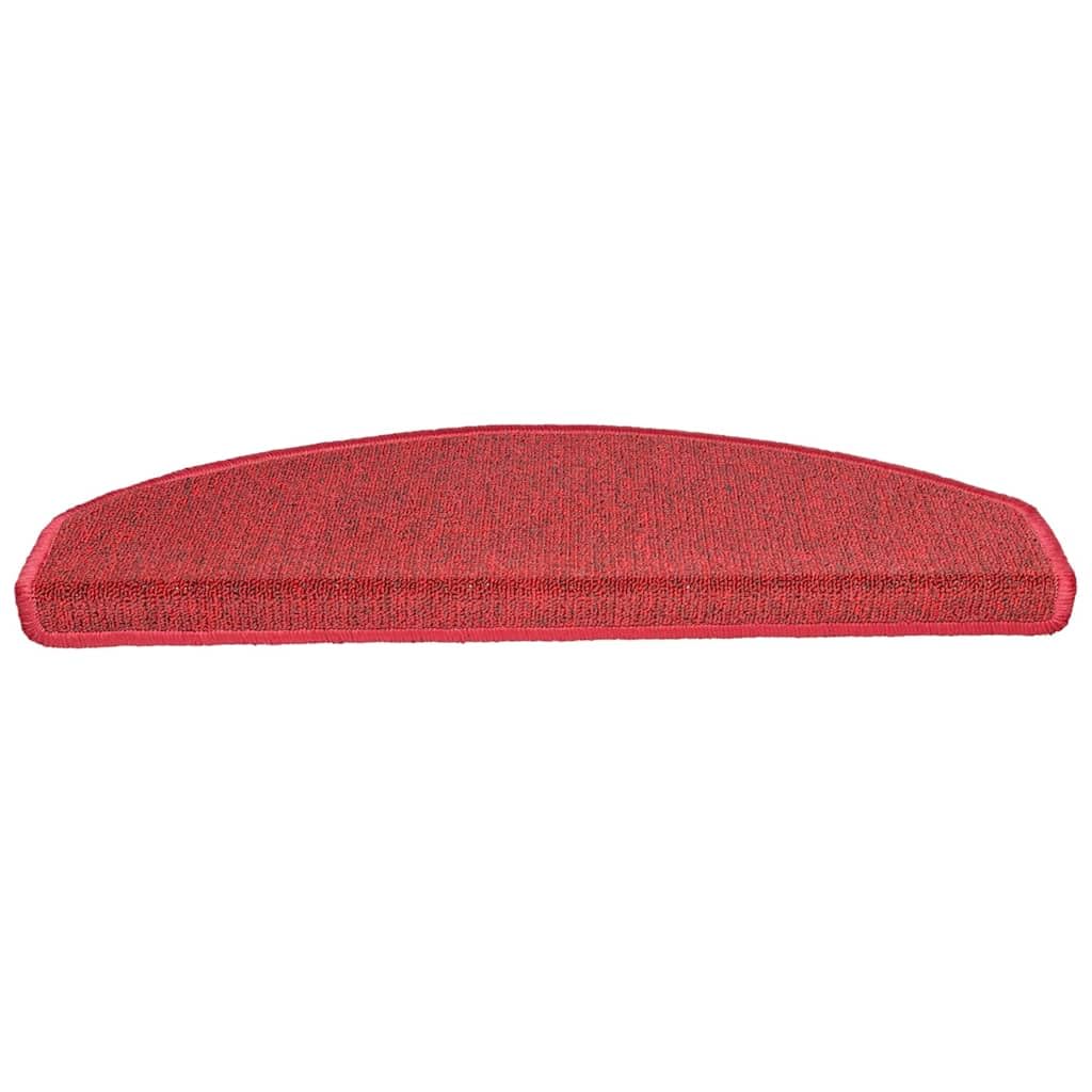 Czerwone Maty Na Schody 15 Szt. 65x24x4 cm Półokrągłe z Polipropylenu