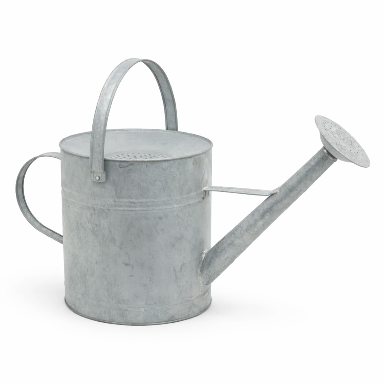 CKB LTD Konewka do zbierania opadów deszczu 8,7 l – duża zewnętrzna cynkowa metalowa puszka ogrodowa do zbierania wody deszczowej ze zdejmowaną różą i regulowanym uchwytem