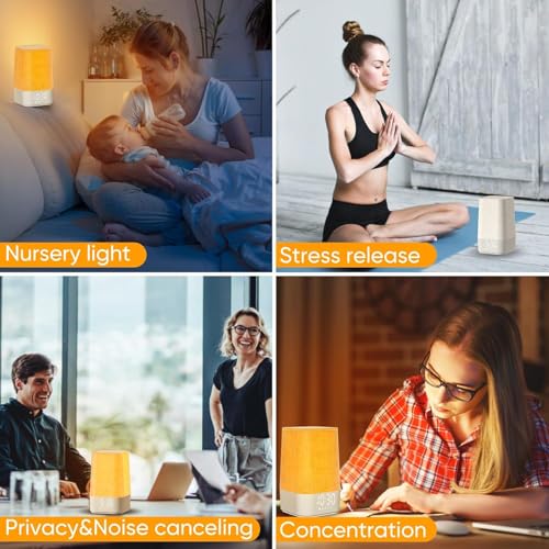 Tageslichtwecker mit 30 Naturgeräuschen,Wecker mit Licht Sonnenaufgang,Dimmbar Nachttischlampe mit Ladefunktion Lichtwecker Einschlafshilfe und Timer,Geschenke für Mutter und Vater, Frauen und Männer