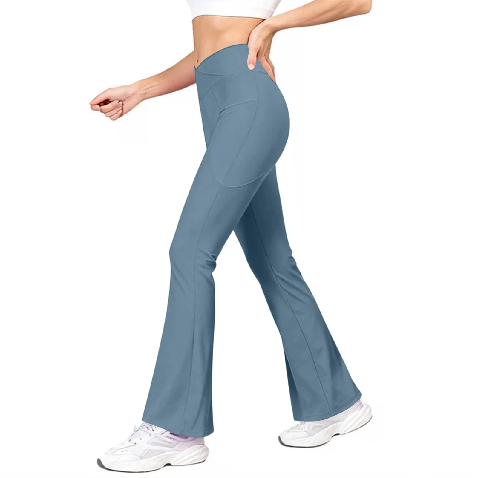 Flare Yoga Pants for Women Stretch V Crossover High Waisted Tummy Control Leggings Comfy Trendy Lounge Pants