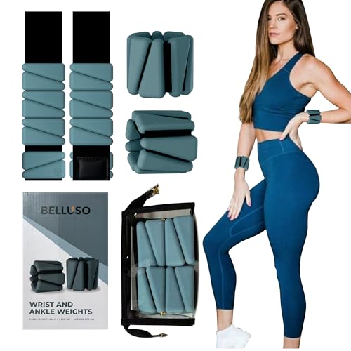2 Pesas para Tobillos y Muñecas Ajustables de 0.45 kg cada una | Pesos Fitness Versátiles para Yoga, Correr, Pilates, Barre, Cardio y Aeróbicos | Tobilleras con Peso con Diseño Ergonómico