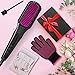 Ionic Hair Straightener Brush Upgrade 2.0,GLAMFIELDS Electrical Heated Hair Straightening with Faster Heating, MCH Ceramic Technology, Auto Temperature Lock, Anti Scald, Heat Resistant Glove(Black-01)