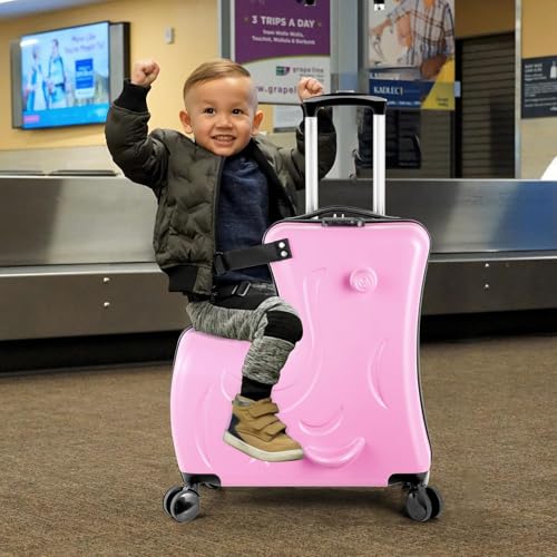 Toddler Ride on Suitcase - Travel Suitcase | Childrens Luggage Cabin Case with Safety Belt, Wheels for Toddler Boys Girls3