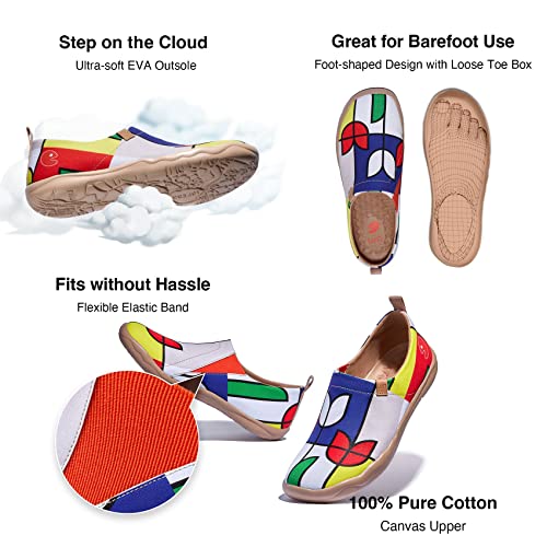Image of UIN Women's Artistic Slip-On Shoes Vibrant Floral Casual Loafers Lightweight Comfortable Travel Footwear