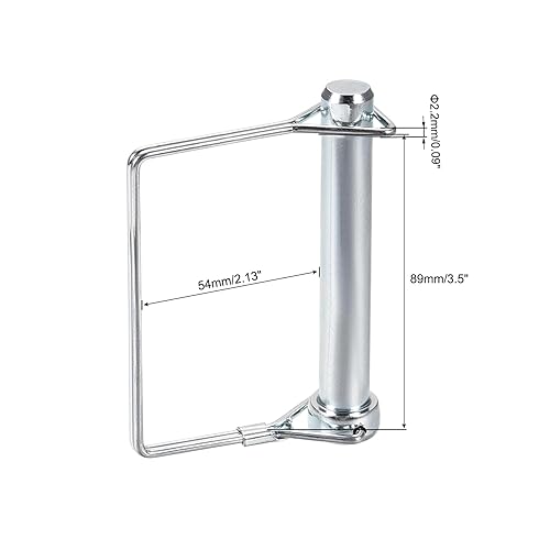 Miniatura 3 de uxcell 1 pasador de acoplador de remolque de 38 pulgadas de diámetro, 3-1516 pulgadas de largo, pasador de bloqueo de eje de acoplamiento, pasador