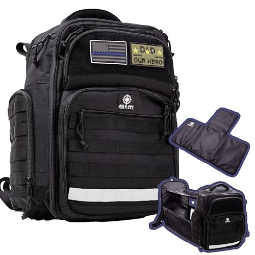 Image of Manly Dad Diaper Bag for Men - Large 35L Military Diaper Bag Backpack w/ Expanding Changing Station & Changing Pad – Waterproof 900D Polyester - Molle - Style Diaper Bag w/ Stroller Strap for Travel