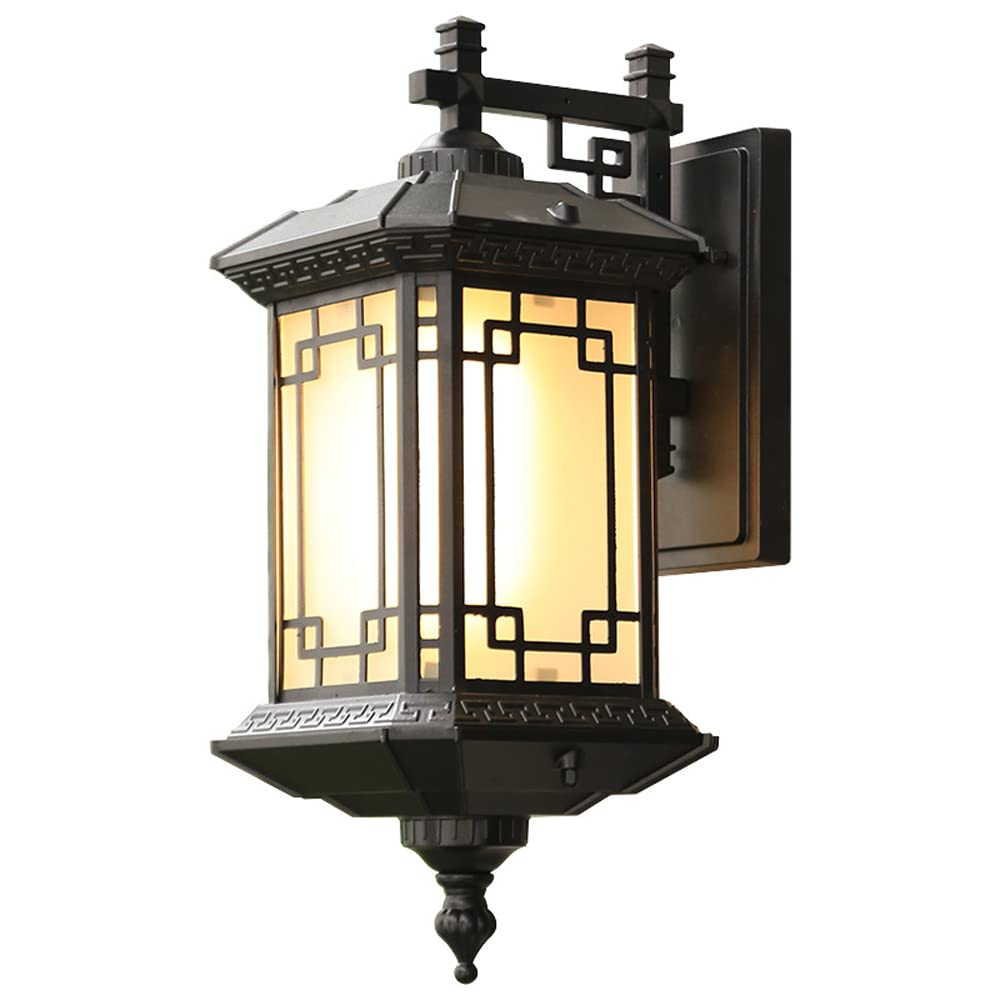 Applique murale extérieure E27 rétro et étanche luminaire noir carré