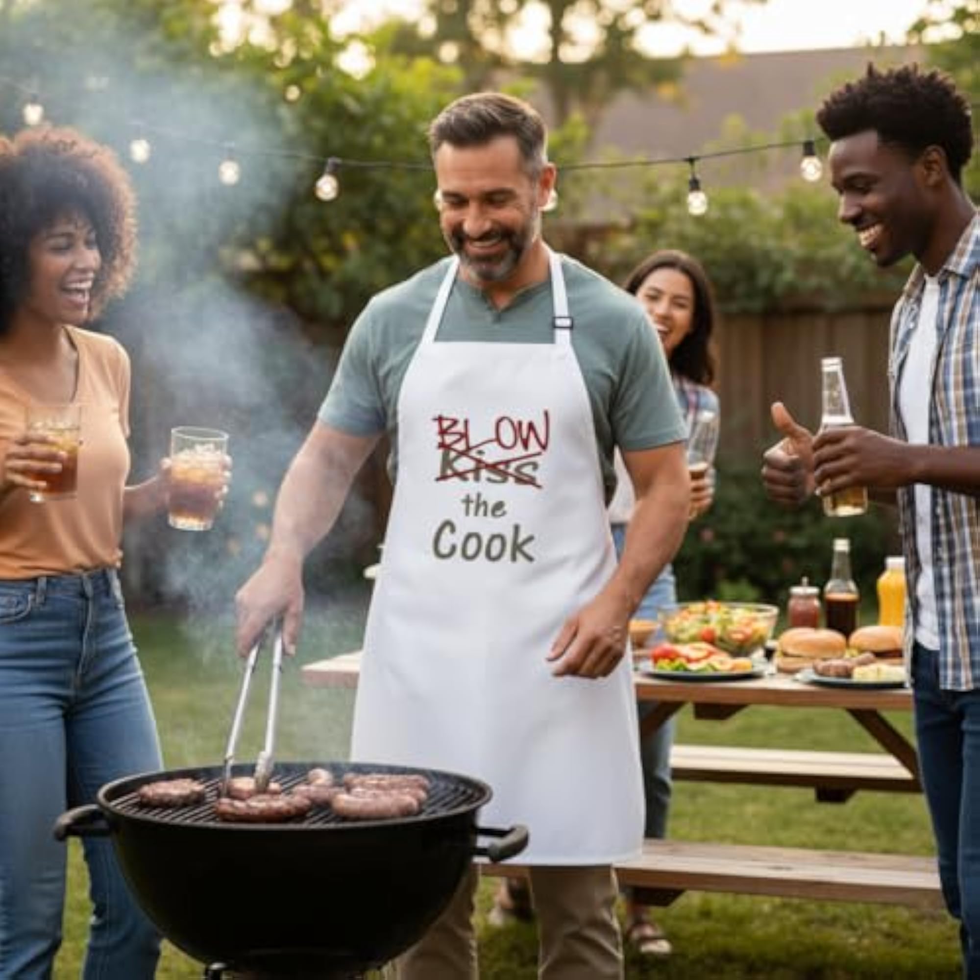 Let's Cook Adult Apron, Funny Kitchen Apron Decor
