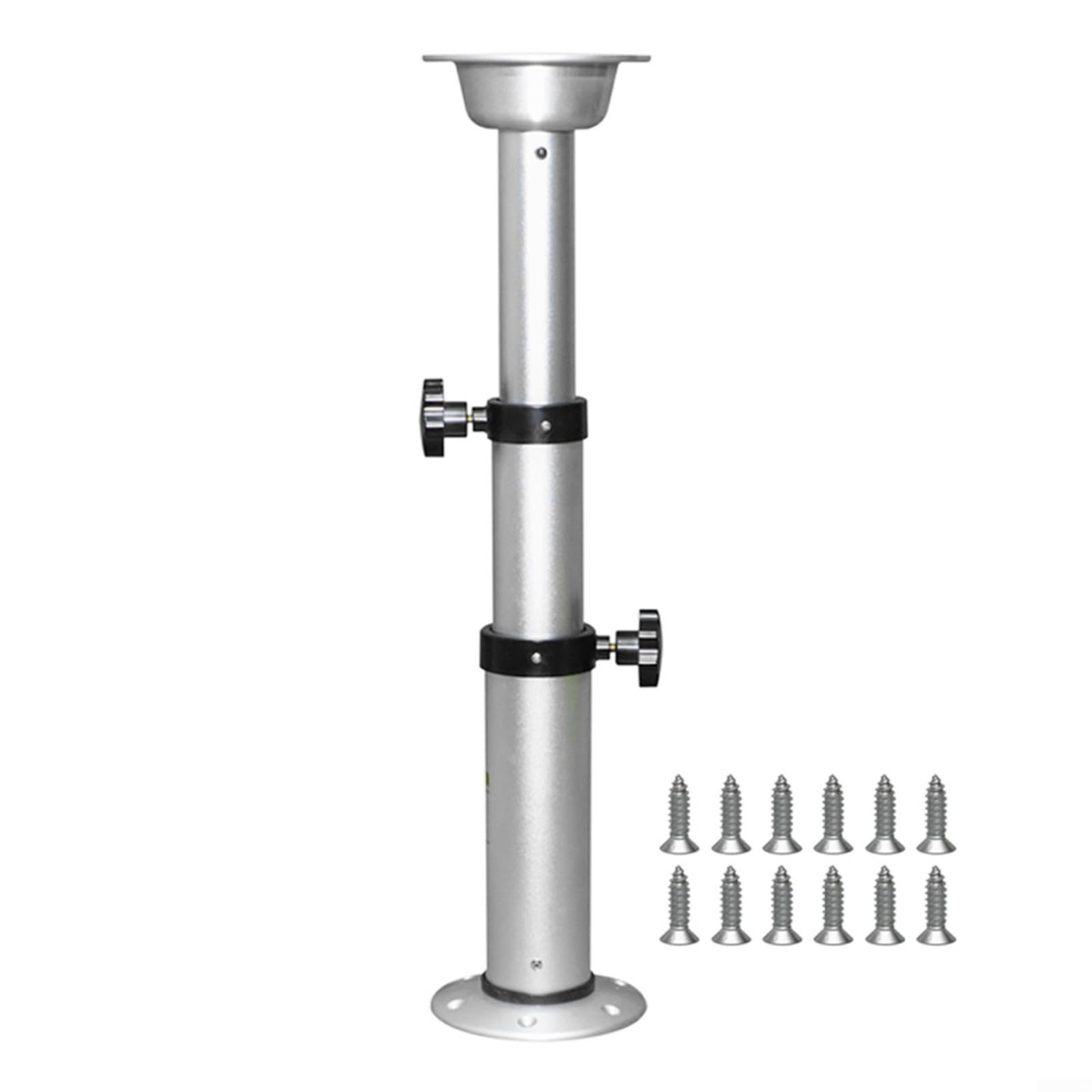Regulowany wspornik nogi stołu ze stopu aluminium, wysokość teleskopowa i zdejmowana podstawa do kampera, przyczepy kempingowej, morskiej, jachtu - 425-750 mm