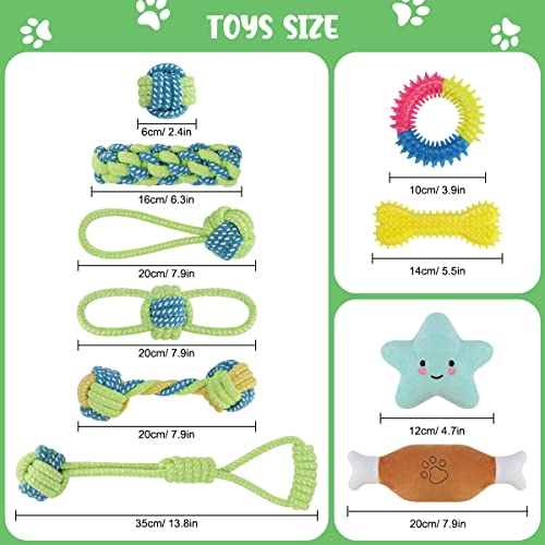 Etaccu Dog Rope Toys, 10 Pack Dog Rope Toy For Aggressive Chewers, Interactive Puppy Teething Chew Toys For Small And Medium Breed Long Lasting, Cotton Dog Squeaky Toy #TOP1