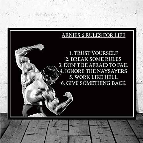 Konstverk,Affischer,Posters,Modern Canvas Art Poster Print Oljemålning Arnold Schwarzenegger Bodybuilding Fitness Gym Workout, Wall Art Pictures Heminredning, Coola Affischer För Män-50X70Cm
